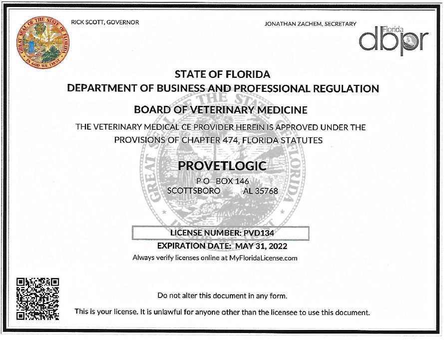 ProVetLogic Continuing Education License Veterinary Continuing Education
