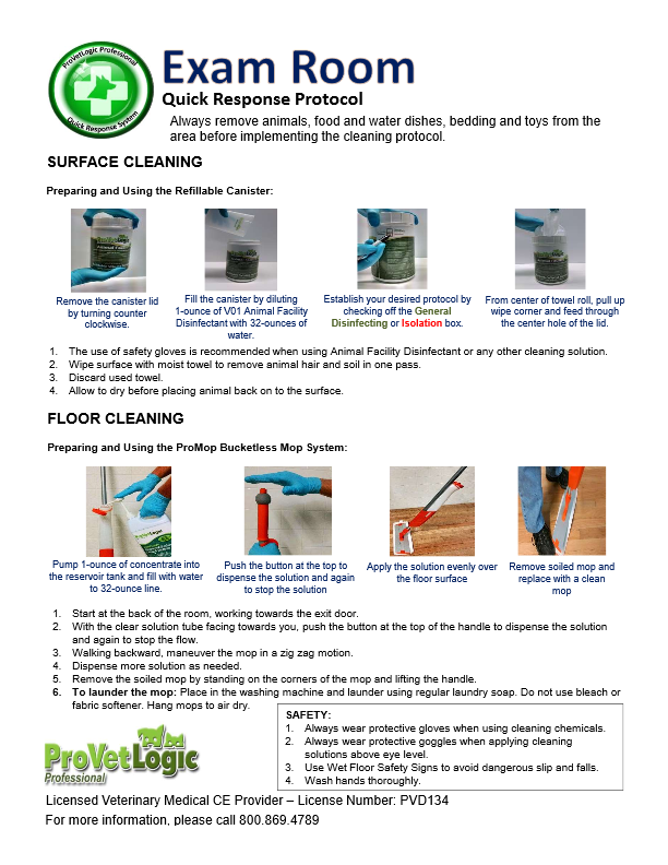 Zone Cleaning Protocol Exam Room Quick Response pdf image
