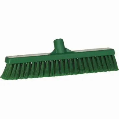 Push Broom Soft Bristle Green 16 Inch