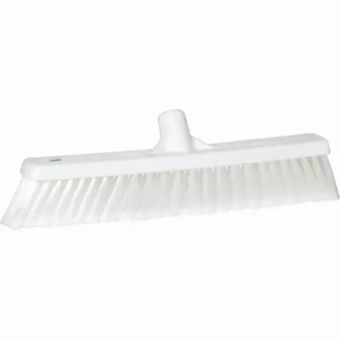 Soft Bristle Push Broom White -16 Inch