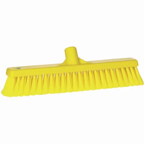 Soft Bristle Push Broom - Yellow-16 Inch