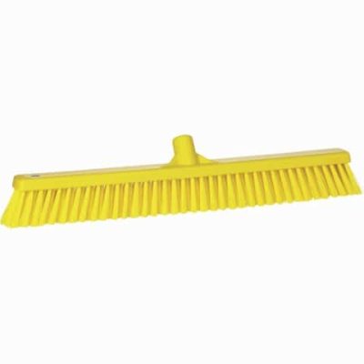 Broom, Push, Stiff Bristle Yellow 24 Inch