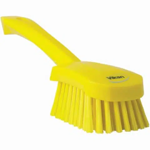 Cleaning Brush Short Handle Stiff Bristle Yellow