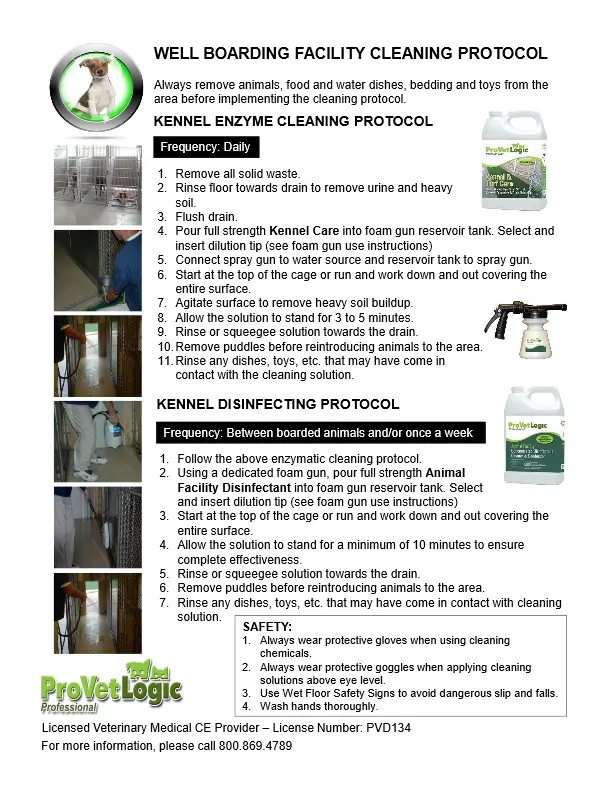 Zone Cleaning Protocol Well Boarding Kennel pdf image
