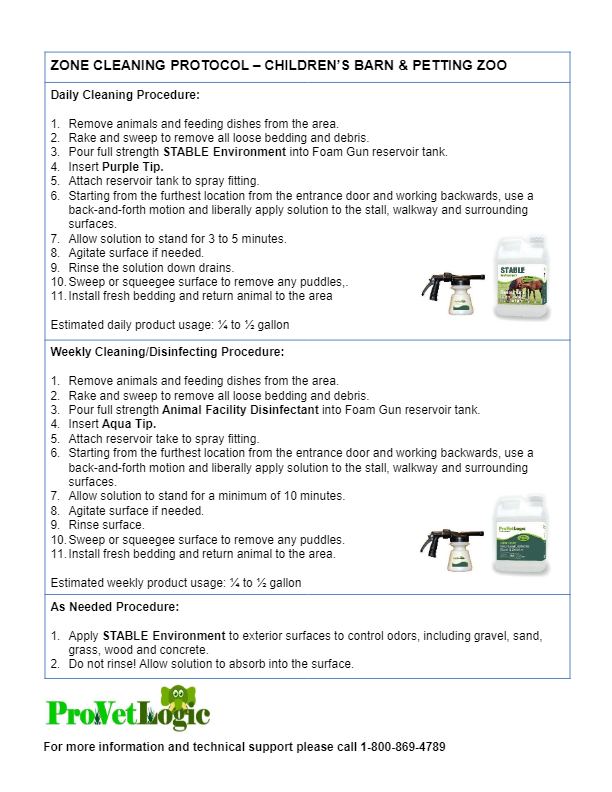 Zone Cleaning Protocol Barn and Pettng Zoo pdf image